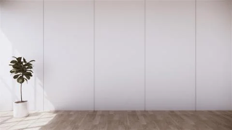 The room decoration is open with design disc flap on the wood grain floor.3D  Stock Illustration
