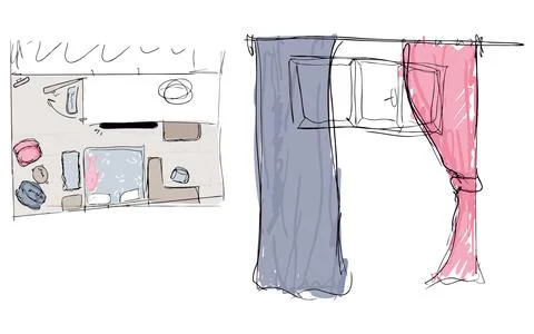 Room design and development Stock Illustration