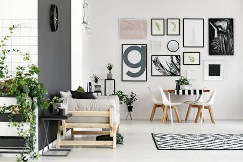 Room with dining hall 写真素材