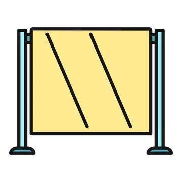Room divider screen providing privacy flat icon Stock Illustration