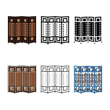 Room divider variations color icon vector Stock Illustration