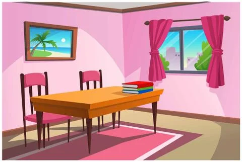 Room for doing activities in the home. Stock Illustration