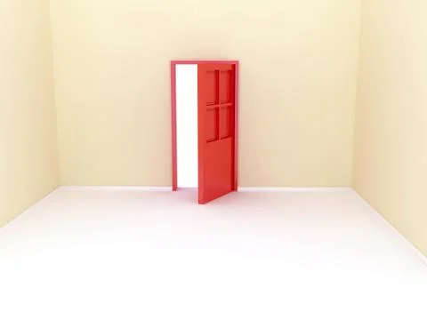 Room with door. 3d rendering Stock Illustration