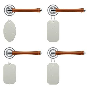 Room door handle with hanger vector illustration Stock Illustration