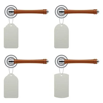 Room door handle with hanger vector illustration Stock Illustration