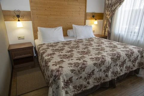 Room Double bed Stock Photos