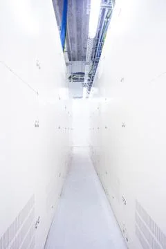 Room with electrical boxes Stock Photos