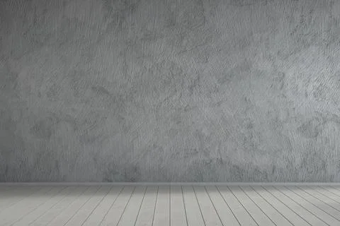 Room with empty concrete wall and wooden floor background in modern house Stock Illustration