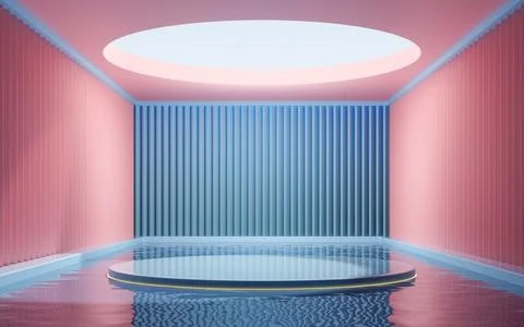 The room with empty stage inside, 3d rendering. Stock Illustration