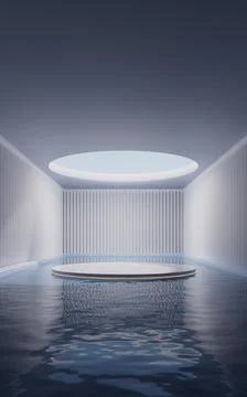 The room with empty stage inside, 3d rendering. Stock Illustration