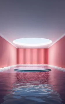 The room with empty stage inside, 3d rendering. Ilustración de archivo