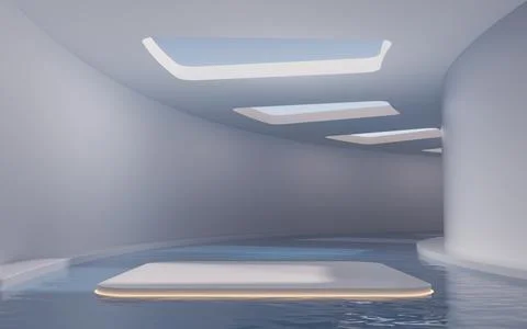 The room with empty stage inside, 3d rendering. Stock Illustration