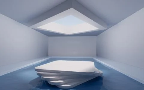 The room with empty stage inside, 3d rendering. Stock Illustration