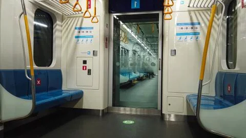 The room in a empty train without passengers Foto stock