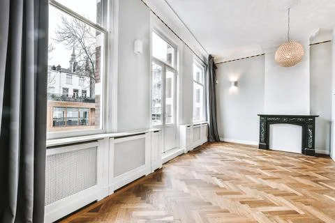 Room with fireplace Stock Photos