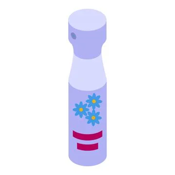 Room freshener spray bottle diffusing floral scent, isometric view Stock-Illustration