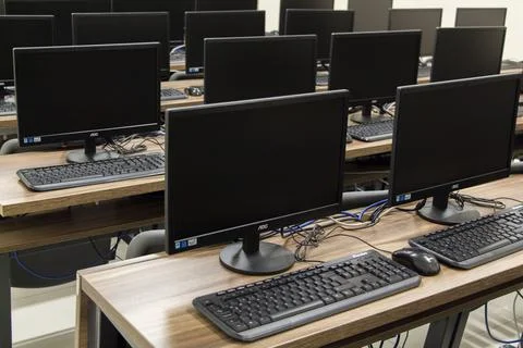 A Room Full of Computers Stock Photos