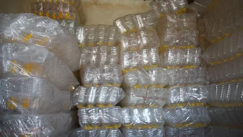 Room Full of Plastic Bottles for Recycling Stock Footage 333631495