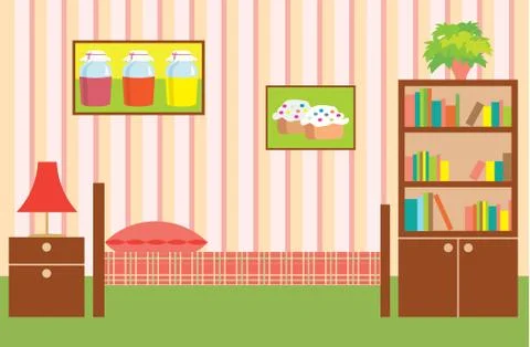 Room of the girl. interior Stock Illustration