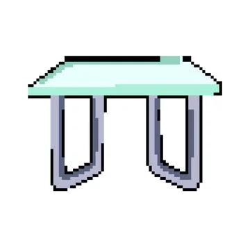 Room glass table pixel art vector illustration 스톡 일러스트