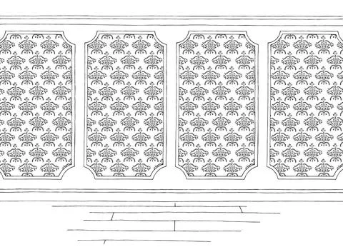 Room graphic black white empty classic home interior sketch illustration vector Stock Illustration