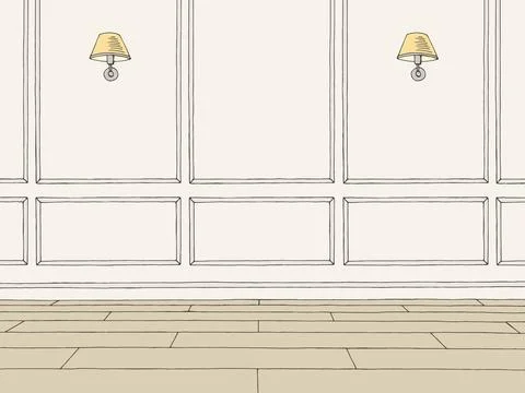 Room graphic color empty classic home interior sketch illustration vector Ilustración de archivo