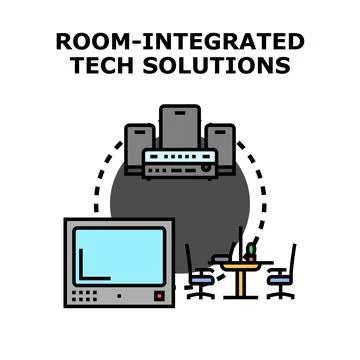 Room integrated technology solutions for smart environments Stock Illustration
