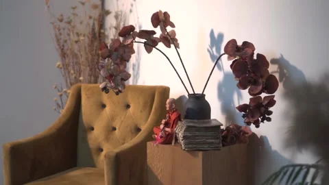 Room interior in beige tones. beautiful room. living room for guests Stock Footage 225812651