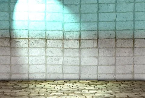 Room interior with blue light Stock Illustration