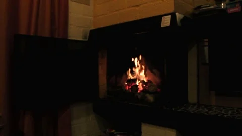 Room interior with fireplace Vídeo Stock 74500060