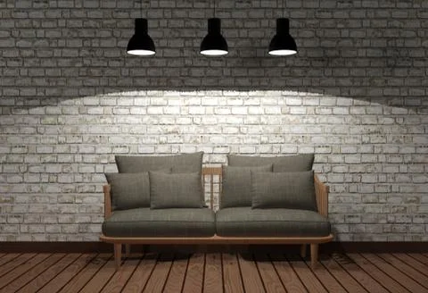 Room interior in minimal style in the dark Illustrazione stock