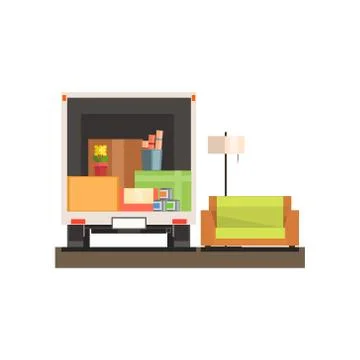 Room Interior With Sofa Stock Illustration