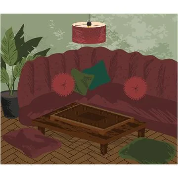 Room interior for tea ceremony vector illustration 库存插图