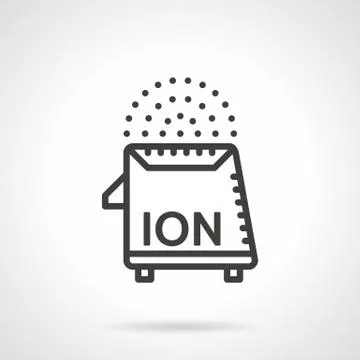 Room ionizer black line vector icon Stock Illustration