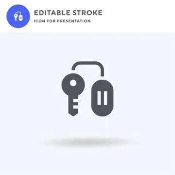 Room Key icon vector, filled flat sign, solid pictogram isolated on white, logo Stock Illustration