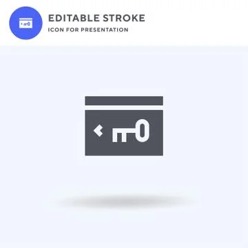 Room Key icon vector, filled flat sign, solid pictogram isolated on white, logo Stock Illustration