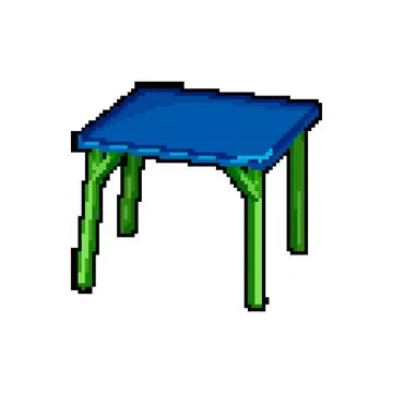Room kid table pixel art vector illustration Stock Illustration