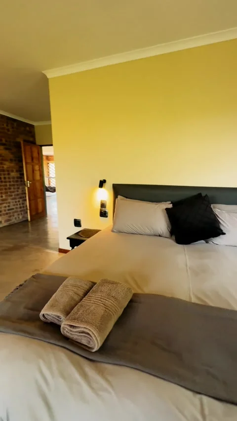  A room with a king-size bed Stock Footage 325453367