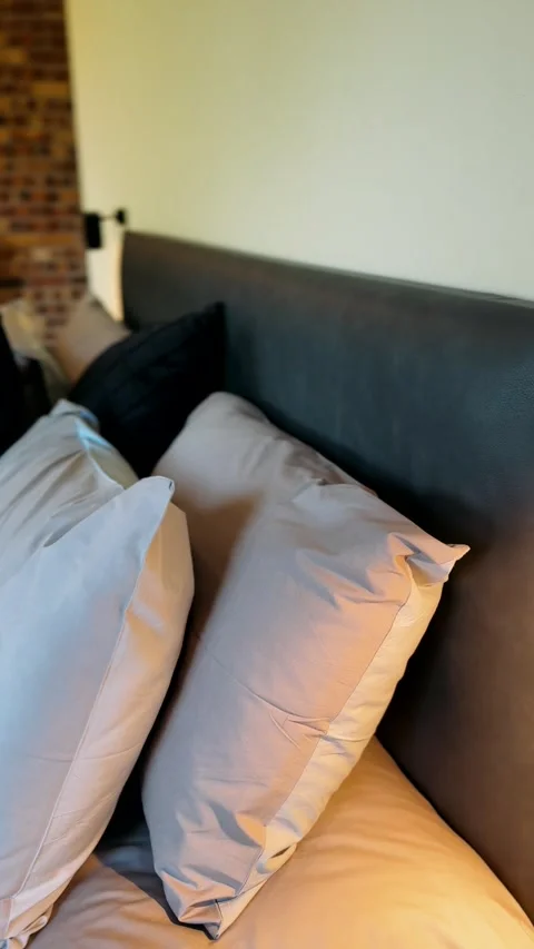  A room with a king-size bed Stock Footage 325453389