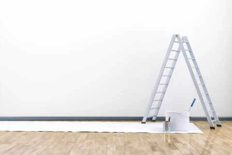 Room with a ladder Ilustración de archivo