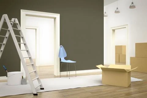 Room with a ladder Ilustración de archivo