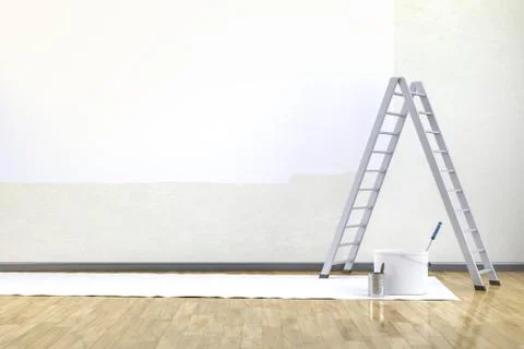 Room with a ladder Ilustración de archivo