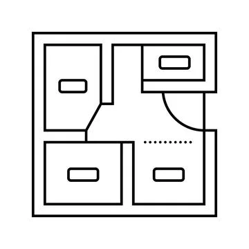 Room layout planning interior designer line icon vector illustration Stock Illustration