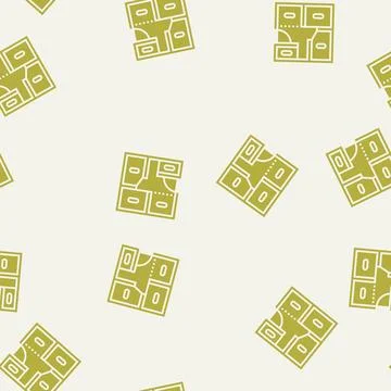 Room layout planning interior designer glyph seamless pattern Stock Illustration