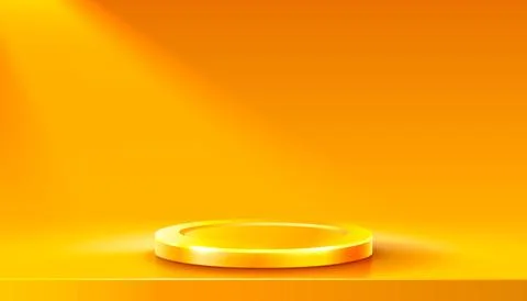 Room light studio, presentation scene illuminated, orange background. Vector Stock Illustration