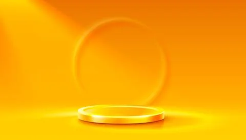 Room light studio, presentation scene illuminated, orange background. Vector Stock Illustration