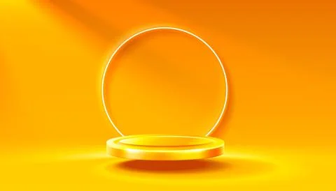 Room light studio, presentation scene illuminated, orange background. Vector Stock Illustration
