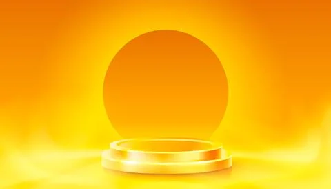 Room light studio, presentation scene illuminated, orange background. Vector Stock Illustration