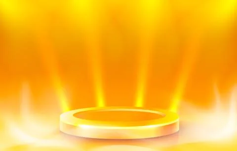 Room light studio, presentation scene illuminated, orange background. Vector Stock Illustration