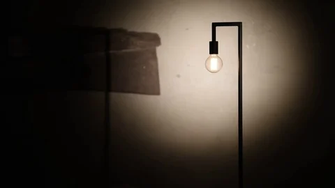 In a room lit lamp Stock Footage 71185790